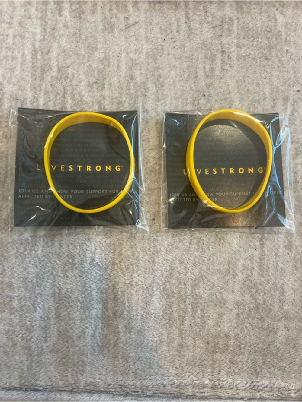 2 Ct Official Live Strong Lance Armstrong Wristband Adult Size L/G -XL 8” New